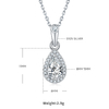 Light luxury pear shaped S925 silver plated platinum Moissanite diamond pendant earring set 1